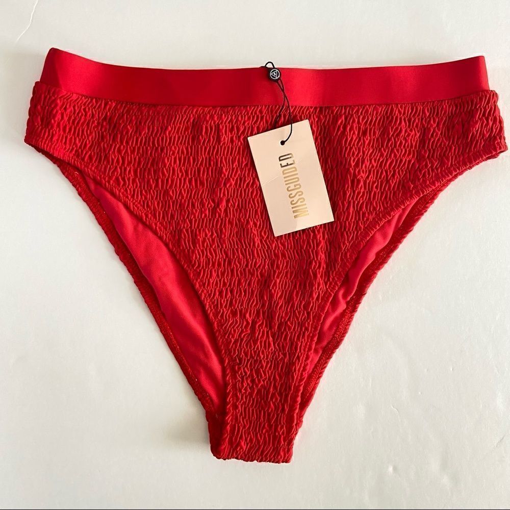 Missguided NWT High-Waisted Bikini Bottom Size 12 Red